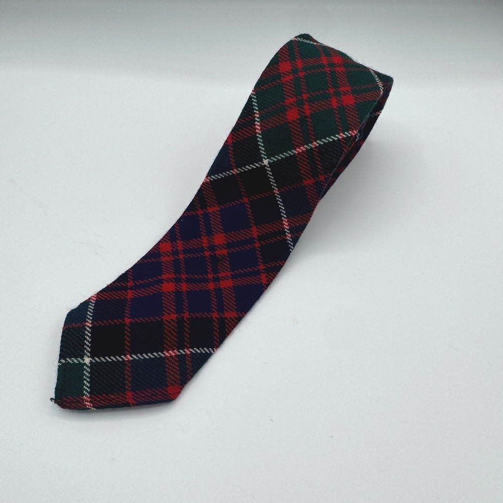VTG Lochcarron MacDonald of Clanranald Tartan Wool Tie Made in Scotland Plaid
